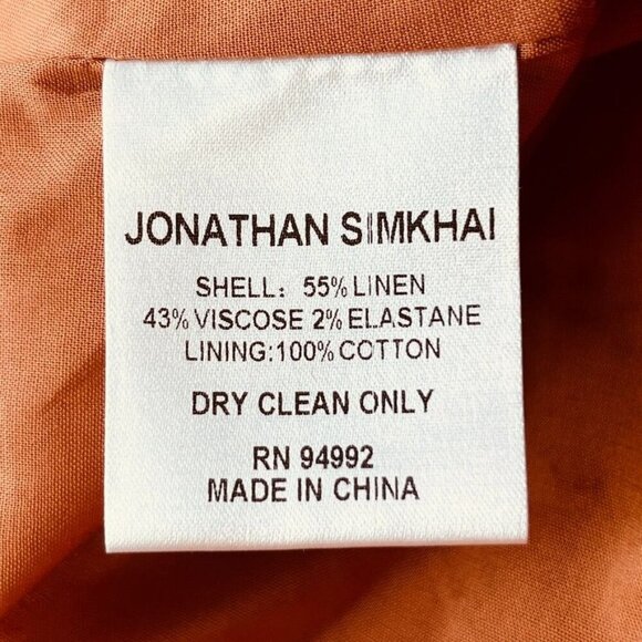 Jonathan Simkhai Lillian Shorts Size 8 Linen Blend in Cayenne Abstract Floral - Picture 12 of 15